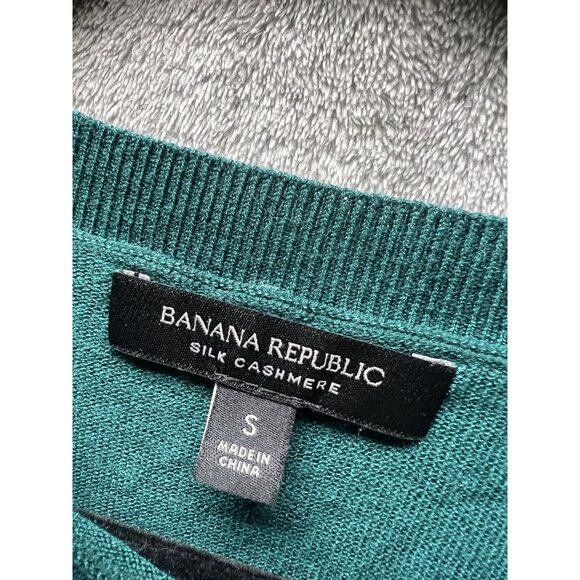 Banana Republic Women’s Small Silk Cashmere Green Lightweight Pullover Sweater - Picture 2 of 5